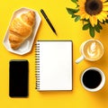 Notebook with other objects Royalty Free Stock Photo