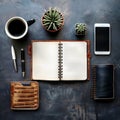 Notebook with other objects Royalty Free Stock Photo