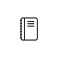 notebook outline icon. isolated document paper note icon in thin line style for graphic and web design. Simple flat symbol Pixel P Royalty Free Stock Photo
