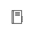 notebook outline icon. isolated document paper note icon in thin line style for graphic and web design. Simple flat symbol Pixel P Royalty Free Stock Photo