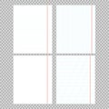 Notebook page background. A clean white sheet. Vector illustration Royalty Free Stock Photo