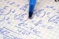 Notebook page filled with math equations Royalty Free Stock Photo