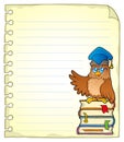 Notebook page with owl teacher 3