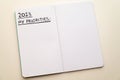 Notebook page, with text ` 2023 priorities`. Royalty Free Stock Photo