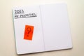Notebook page, with text ` 2023 priorities`. Royalty Free Stock Photo