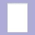 Notebook pages with wire binding, realistic paper sheets. Empty school notepad page, memo note sheet with spiral binders Royalty Free Stock Photo