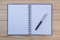 Blank opened white notebook and fountain pen, mockup design template Royalty Free Stock Photo