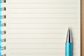 Notebook with pen on closeup Royalty Free Stock Photo