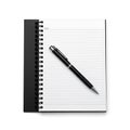 Notebook and pen isolated on white background Royalty Free Stock Photo
