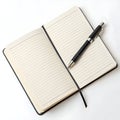 Notebook with pen isolated on white Royalty Free Stock Photo