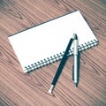 Notebook pen and pencil Royalty Free Stock Photo