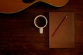 Notebook, pencil and coffee cup Royalty Free Stock Photo