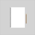 Notebook and pencil with copy space isolated on background. Royalty Free Stock Photo