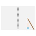 Notebook and pencil with copy space isolated on background. Royalty Free Stock Photo
