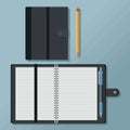 notebook and pencil mockup