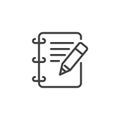 Notebook Pencil outline icon