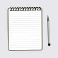 Notebook and pencil for write - vector concept