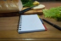 Notebook with recipes the recipe-book an empty leaf Royalty Free Stock Photo