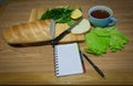 Notebook with recipes the recipe-book an empty leaf Royalty Free Stock Photo