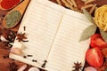 Notebook for recipes and spices Royalty Free Stock Photo