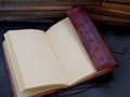 Notebook of recycled paper bound in leather Royalty Free Stock Photo