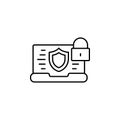 Notebook, security, key icon. Simple line, outline vector of confidential information icons for ui and ux, website or mobile
