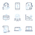 Notebook service, Smartphone payment and Medical help icons set. Seo analysis, Algorithm and Credit card signs. Vector