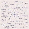 Notebook sheet with science Physics formulas Royalty Free Stock Photo