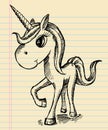 Notebook Sketch Unicorn Doodle