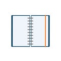 Notebook with spiral binder. vector icon