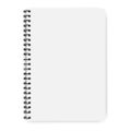 Notebook on a spiral. Knitted, bound, white paper. Vector image of notepad in mocap style. Stock Photo Royalty Free Stock Photo