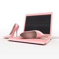 Notebook and stiletto Royalty Free Stock Photo