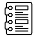Notebook study icon outline vector. Case research