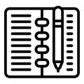 Notebook study icon outline vector. Class safety