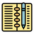 Notebook study icon vector flat