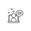 Notebook, teacher, tanning icon. Simple line, outline of online educationa icons for ui and ux, website or mobile