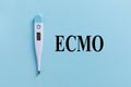 In the notebook is the text ecmo Royalty Free Stock Photo