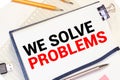 Notebook with text inside Problem Solving Royalty Free Stock Photo