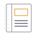 Notebook thin line color vector icon Royalty Free Stock Photo