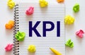 Notebook with Toolls and Notes about KPI,concept Royalty Free Stock Photo