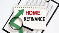 Notebook with Tools and Notes about Home Refinance with chart,business Royalty Free Stock Photo