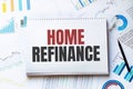 Notebook with Tools and Notes with text HOME REFINANCE Royalty Free Stock Photo
