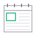 Notebook thin line color vector icon Royalty Free Stock Photo