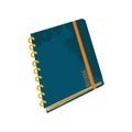 Notebook vector illustration in flat cartoons style with texture. Closed notebook back to school concept