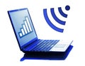 Notebook with wi-fi symbol Royalty Free Stock Photo