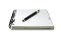 Notebook withblack mecanical pencil isolated on wh Royalty Free Stock Photo