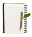 Notebook and wood pencil