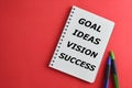 Notebook written with GOAL, IDEAS, VISION and SUCCESS