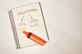 Notebook written by had with the concept message Cholesterol good HDL and bad LDL Royalty Free Stock Photo