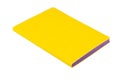 Notebook with yellow cover, book layout, isolate on a white background